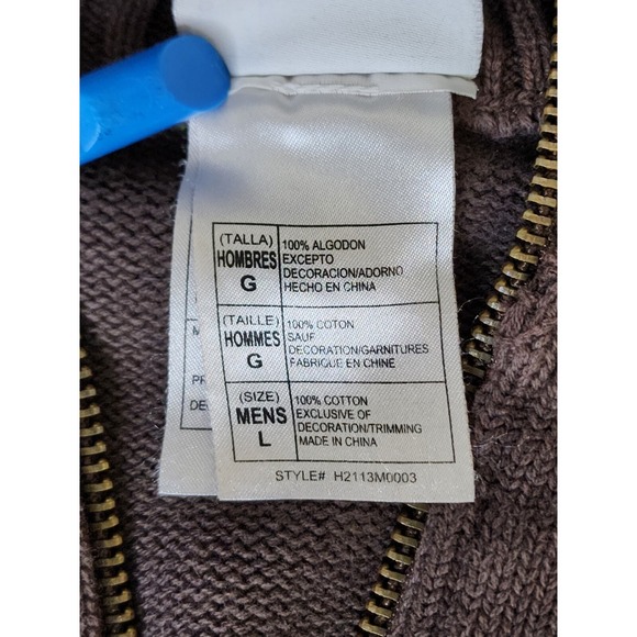 Disney Store Grumpy Crest 1/4 Zip Sweater Mens Large Brown Embroidered Pullover - Picture 10 of 11